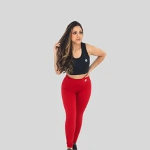 Sports Leggings Gym Yoga Without High Waist Suplex Basic Fashion Fitness Sports, Casul, Walking Training - 紅色 - 查看 4
