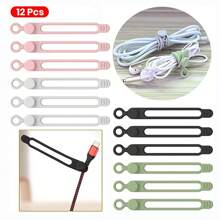 Silicone Cable Ties, Reusable Cable Management Organizer,Cable Straps,Cord Ties,Multipurpose Elastic Cord Organizer For Bundling And Fastening Cable Cords Wires Cable Organizer