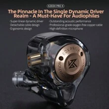 Audífonos Originales Kz Edx Pro X In-ear Dynamic Drive Earphone Hifi Heavy Bass Con Micrófono Para Celular Computadora Juegos - Gris - Ver 2