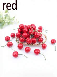 20个仿真水果樱桃，逼真水果樱桃装饰道具，适用于家居桌面装饰，厨房水果派对装饰，生日派对蛋糕装饰配件，婚礼场景装饰礼物毕业，假植物 - 20pcs - 查看 13