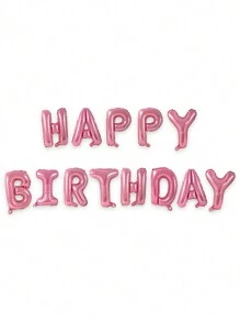 13pcs 16-Inch Happy Birthday Balloons, Decorative Balloons, Party Balloons (Random Coil Colors) - Pink - View 4
