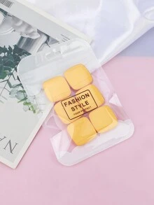 Square Shape Finger Puff, 6Pcs Mini Makeup Puff, Suitable For Foundation, Concealer, Eye Shadow, Beauty Makeup Tools - Multicolor - View 16