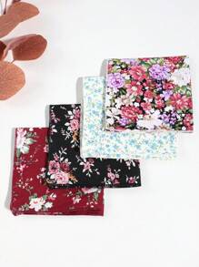 1pc Men's Casual Ditsy Floral Pattern Pocket Square Handkerchief, Suitable For Dating, Daily Wear, Banquet Matching