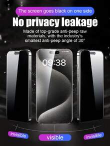 4 件防窥钢化玻璃屏幕保护膜，兼容 iPhone 16、15、15 Plus、15 Pro、15 Pro Max，全面保护隐私屏幕膜，高清防刮，护眼手机膜，适用于 14 Pro、14 Pro Max、13、13 Pro、13 Pro Max、12、12 Pro、12 Pro Max、11、11 Pro、11 Pro Max、X、XS、XS Max、XR - 防窺膜4片 - 查看 3