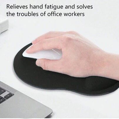 1 unidade de mousepad com apoio de pulso em EVA para laptop, macio e confortável, de cor sólida e antiderrapante, ideal para uso diário em escritório.