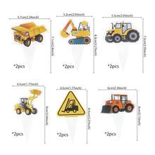 24 chiếc Khủng Long/Xây dựng Toppers Cupcake và Giấy gói - Nhiều màu - Xem 4