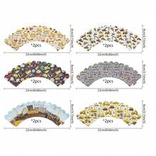 24 chiếc Khủng Long/Xây dựng Toppers Cupcake và Giấy gói - Nhiều màu - Xem 5