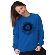 Whale Compass Free Spirit Animal Women Crewneck Sweatshirt - 皇家 - 查看 1