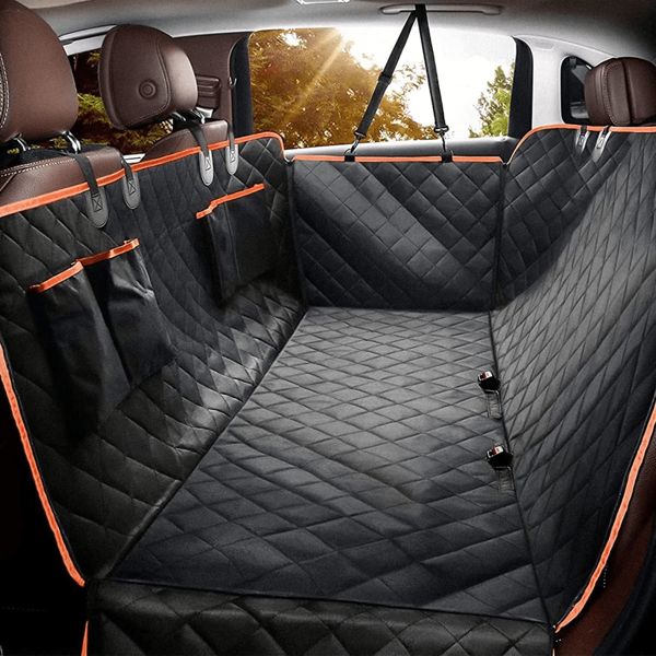 [Waterproof Pet Hammock] Waterproof Dog Car Seat Cover - Pet Hammock With 4 Pockets, Scratch And Slip Protection For Rear Seat, Suitable For Cars, Trucks And SUVs