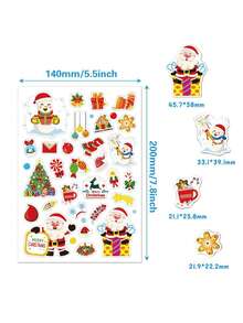 1 包/100 张圣诞老人贴纸，儿童卡通主题贴纸，DIY 剪贴簿，派对装饰 - 彩色 - 查看 3