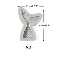海洋主题硅胶模具，1/4 件美人鱼尾巴贝壳海螺海星模具适用于 DIY 蛋糕装饰巧克力糖果聚合物粘土制作项目