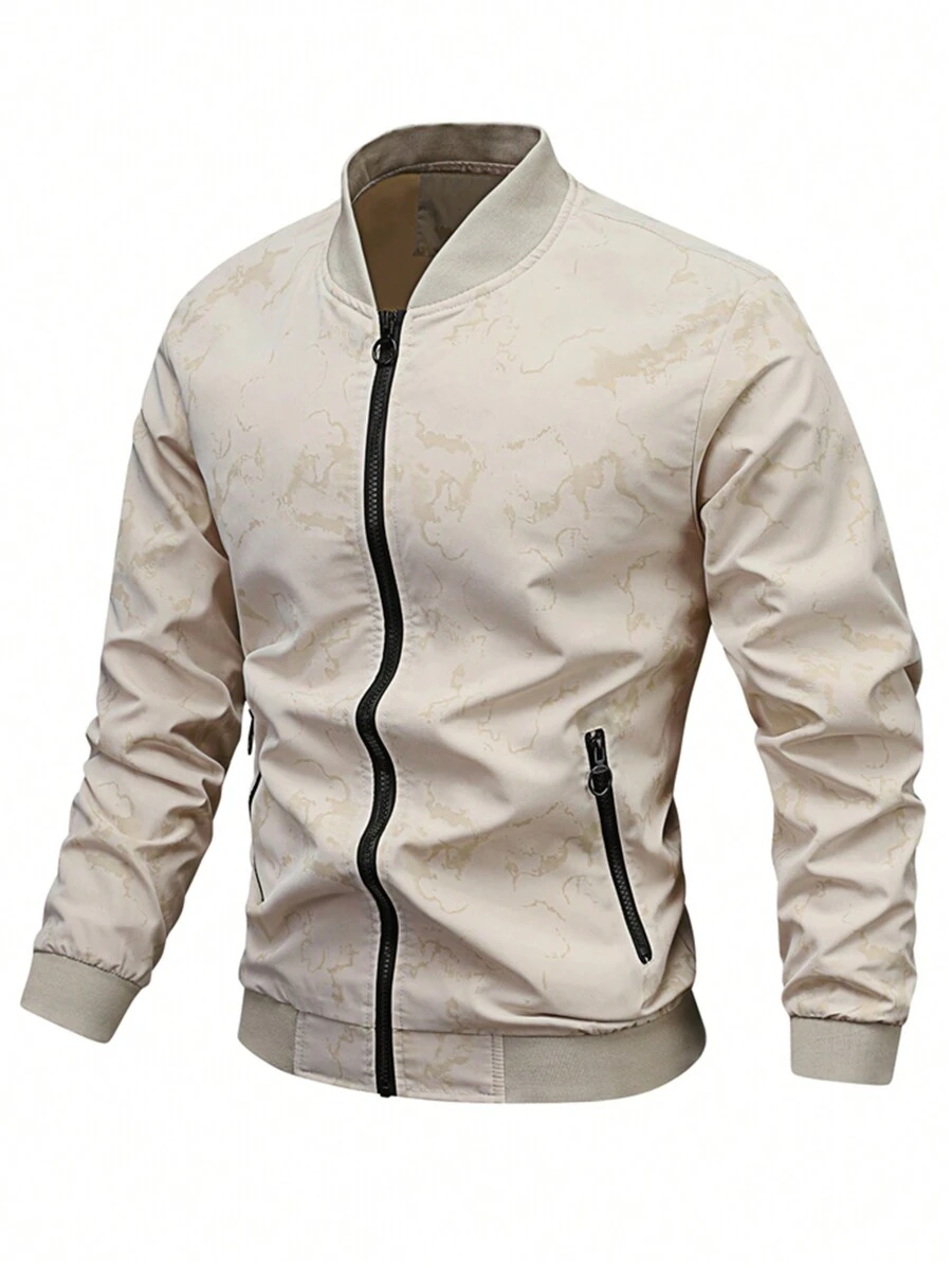 Nova chegada gola jaqueta masculina moda casual piloto bombardeiro casaco para outono e inverno