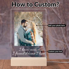 1pc Customized Photo Collage Plaque - Personalized Frame - Best Friend, Valentine's Day Engagement Wedding Birthday Gift - Couples Gift, Customized Acrylic Lamp With Photo And Text, Personalized Photo Lamp, Customized Acrylic Lamp, Personalized Photo Collage LED Lamp, Couples Picture Frame, Bedroom Night Light, Birthday Gift, Anniversary Gift, Unique Wedding Gift, Gift For Wife/Her/Girlfriend/Friend