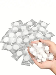 30/50/100 件一次性毛巾，压缩便携式旅行无纺布面巾，水湿巾，户外湿巾，压缩毛巾便携式一次性迷你压缩硬币纸巾卫生纸片，适用于旅行、露营、徒步旅行、运动、美容院 - 白色 - 查看 1