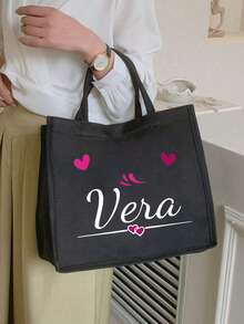 1 Túi Tote Vải Linen Tùy Chỉnh Theo Thiết Kế Của Riêng Bạn, Túi Xách Tay Vải Linen Cá Nhân Hóa Dành Cho Nữ, Thiết Kế Độc Đáo (Ảnh, Phong Cảnh, Hình Minh Họa), Có Thể Gấp Gọn, Dung Tích Lớn, Nhẹ, Thời Trang, Túi Tote/Túi Đeo Vai/Túi Mua Sắm Thông Thường Cá Nhân Hóa, Túi Quà Tặng Cổ Điển Chữ Cái Đầu, Cá Nhân Hóa Cho Đám Cưới, Sinh Nhật, Đi Biển, Ngày Lễ - Nhiều màu - Xem 1