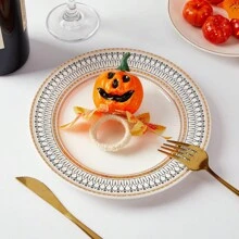 Horror Pumpkin Head Halloween Napkin Rings, Hotel Holiday Tabletop Decoration, Faux Maple Leaf Napkin Rings,Halloween Decor,Home Decor Halloween Party - Multicolor - View 3