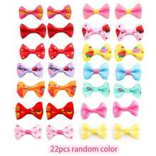 22入組寵物蝴蝶結，可愛的狗狗髮夾小髮卡頭飾，幼犬寵物美容工具 - 彩色 - 查看 7