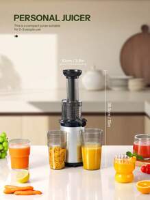 Masticating Juicer Machines, Reemix Cold Press Juicer Machine Compact Size, Juice Extractor, Nutrient And Vitamin Dense,  Easy To Clean - Silver - View 5