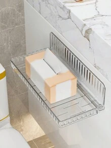 1 件透明浴室壁挂式收纳架，无需钻孔可折叠收纳架，浴室收纳盒，化妆品收纳，适用于梳妆台、浴室、淋浴间 - 彩色 - 查看 7