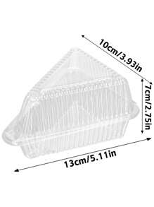 10/30/50/100 piezas Envases de plástico transparentes para rebanadas de tarta, de 5 pulgadas con tapa con bisagras, contenedores rectangulares para tartas de queso, portaviandas de tarta con tapa abatible lavables a mano, cajas triangulares desechables, para llevar, envases para el hogar, panadería y cafetería, bolsas y cajas para alimentos, pasteles, sándwiches, postres, etc. - transparente - Ver 2