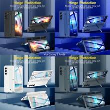 1 件多色 360° 旋转支架 + 铰链 + 屏幕保护膜 + S 笔架可折叠保护壳带手写笔插槽兼容三星 Galaxy Z Fold 6/Z Fold 5/Z Fold 4/Z Fold 3，哑光饰面，防震，防刮，散热 - 彩色 - 查看 3