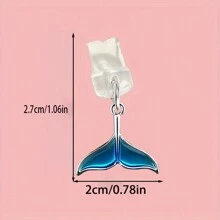 Stylish Blue Fish-Tail Shaped Alloy Anti-Dust Charging Port Plug Charm For Mobile Phone Dust Plug