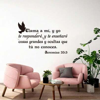 1pc Espanhol Jeremias 33 Versículo da Bíblia Adesivo de Parede Decalque Para Quarto Sala de Estar Cristão Jesus Deus Ore Decoração de Casa