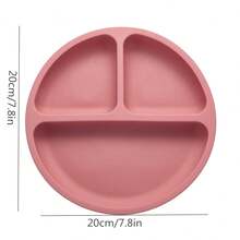 Bộ 1 đĩa cho bé, đĩa hút chia ngăn bằng silicon, đĩa cho trẻ sơ sinh, chống trượt, đồ dùng ăn dặm, dùng được trong lò vi sóng và máy rửa chén - Lạc đà - Xem 3