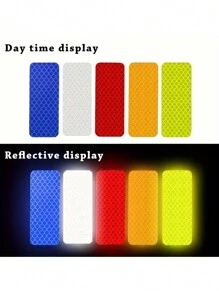 10pcs Car Bumper Reflective Safety Stickers, High Visibility Reflective Tape, Suitable For Cars, Motorcycles, Bicycles, Trucks