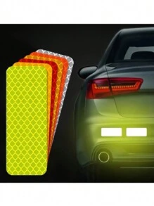 10pcs Car Bumper Reflective Safety Stickers, High Visibility Reflective Tape, Suitable For Cars, Motorcycles, Bicycles, Trucks