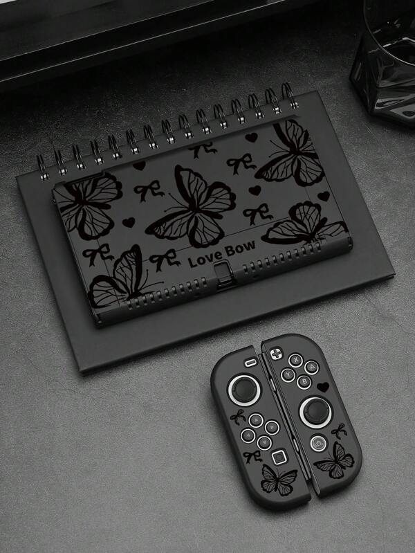 1pc Black Heart & Butterfly Design Protective Case, Accessories Compatible With Switch OLED/Switch/Switch Lite, Best Gift Compatible With Switch Players