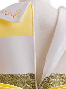 女童亮片缎面泡泡袖优雅连衣裙，适合派对场合，不含发带 - 藍色 - 查看 8