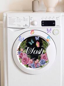 1 bộ 2 miếng dán tường in hình hoa tươi tròn giặt và sấy khô phòng giặt máy giặt, trang trí nền hai mặt, nhãn dán, decal dán tường, decal vinyl trang trí nhà cửa, vật dụng trang trí mùa xuân làm mới ngôi nhà của bạn, nhãn dán trang trí Rama quà tặng sinh nhật tốt nghiệp - Nhiều màu - Xem 11