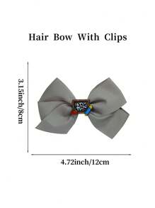 2 件 4.7 英寸女童开学发饰带发夹儿童女孩发饰适合节日派对女孩毕业季发夹适合开学第一天教室女孩学生 - 淺灰色 - 查看 6