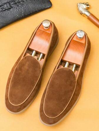 Men Suede Loafers Comfortable Business Dress Shoes