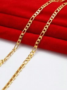 1 paquete Cadena Figaro de acero inoxidable de moda, collar, pulsera, joyería de estilo hip hop, regalo para hombres y mujeres, apto para uso diario