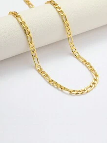 1 paquete Cadena Figaro de acero inoxidable de moda, collar, pulsera, joyería de estilo hip hop, regalo para hombres y mujeres, apto para uso diario