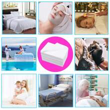 一次性床单 100 片 31 英寸 X 71 英寸按摩床单无纺布 SPA 床罩透气适用于按摩美容纹身（白色） - 白色 - 查看 6