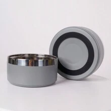 Supet 1 Peça Tigela para Cachorro Redonda Reforçada de Aço Inoxidável, Cor Sólida Estilosa, Tigela para Gato e Cachorro Antiderrapante, Adequada para Uso Interno e Externo