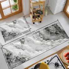 1 件装硅胶垫厨房地板地毯四季硅胶垫，灰色天然大理石纹，舒适柔软，可缓冲和减轻疲劳，吸水防滑快干耐磨，适用于厨房/餐厅/洗衣房/书房/走廊/浴室/入口