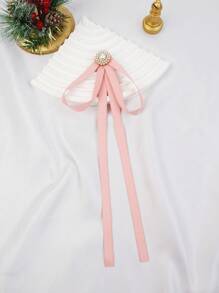 1 pièce Nœud papillon et broche simples faits à la main de style universitaire, en couleur unie pour femmes. Convient pour les sorties quotidiennes, les uniformes, les uniformes scolaires, etc. L'option A est en polyester, l'option B est en velours. Noël - Multicolore - Voir 17