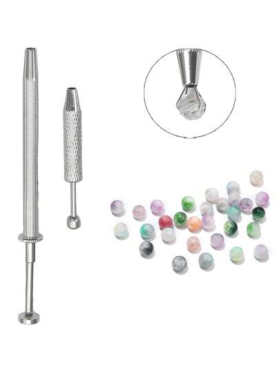 1 件 4 爪珠宝珠子夹取工具、钻石和宝石爪夹镊子夹持器、合金穿孔工具