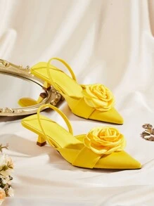 Women's Niche Elegant Comfortable Fashion Metal Buckle Decor High Heel Pumps