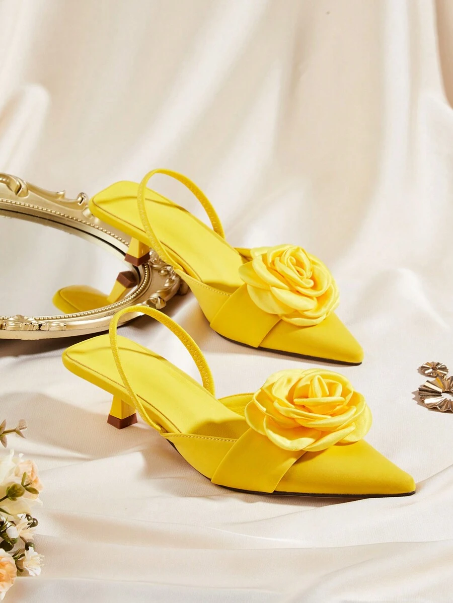 Women's Niche Elegant Comfortable Fashion Metal Buckle Decor High Heel Pumps