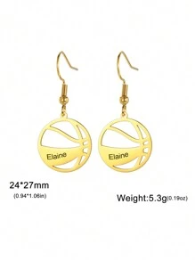 A Pair Of Stainless Steel Basketball Custom Earrings Personalized Custom Name Sports Earrings Fashion Exquisite Jewelry