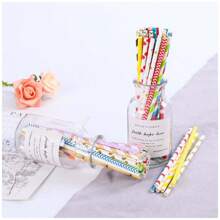 100/200 件彩色纸管一次性装饰饮料派对工艺纸吸管，适用于万圣节或圣诞节派对