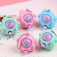 5pcs Mini Rock-Paper-Scissors Game Keychain Cute Fun Fidget Toy Key Chain Ring Purse Bag Backpack Charm Stress Relief Party Favors Toy Friends Gift - All Specifications - View 9