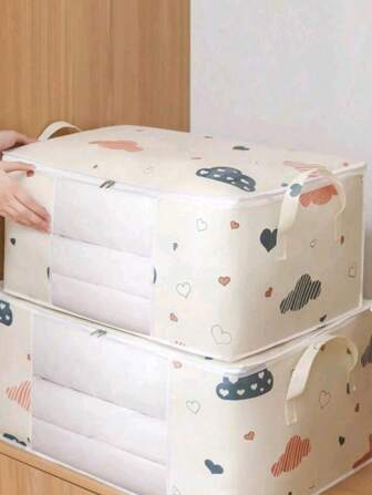 1 件防水防潮舒适收纳袋，大容量透明窗口，适用于移动、包装、宿舍和床单收纳装饰品装饰节日装饰房间装饰家居装饰卧室装饰连衣裙裤子鞋子牛仔裤靴子裙子卧室，收纳袋，家居收纳，白色 T 恤女款，黑色裤子女款，女士冬装，连衣裙，