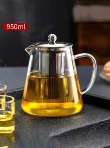 1 件 304 不锈钢玻璃茶壶带过滤器，耐热，适用于家庭、餐厅、办公室和露营，夏季和冬季饮料供应 - 透明 - 查看 4