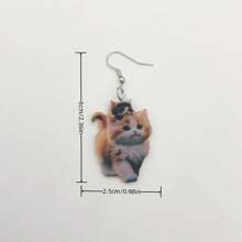 1 Pair, Cute Cat Earrings Animal 2D Acrylic Personalized Fun Earrings Classic Elegant Daily Casual Female Gift Holiday Party Accessories Holiday Party Gifts